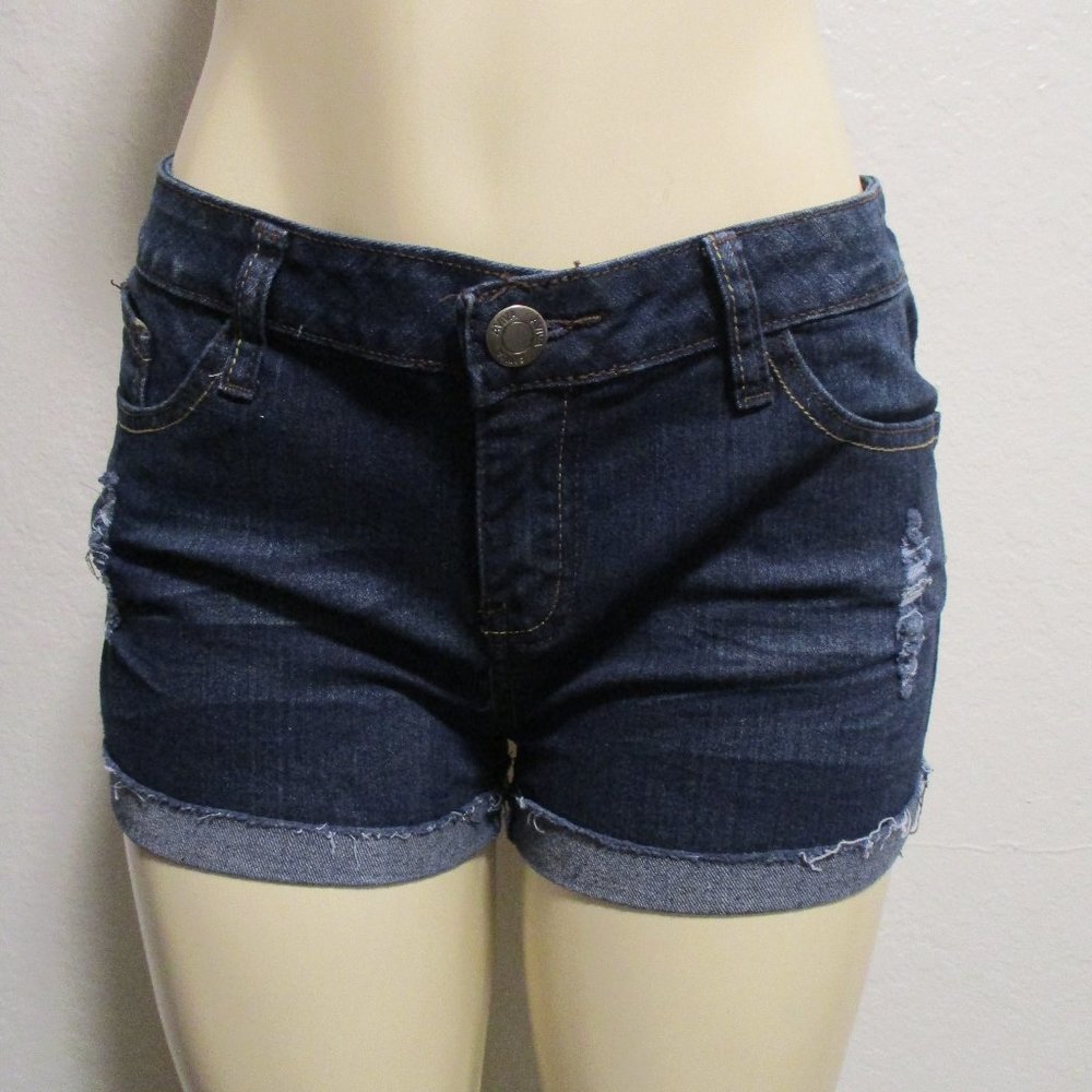 Aviva Distressed Blue Jeans Shorts 13